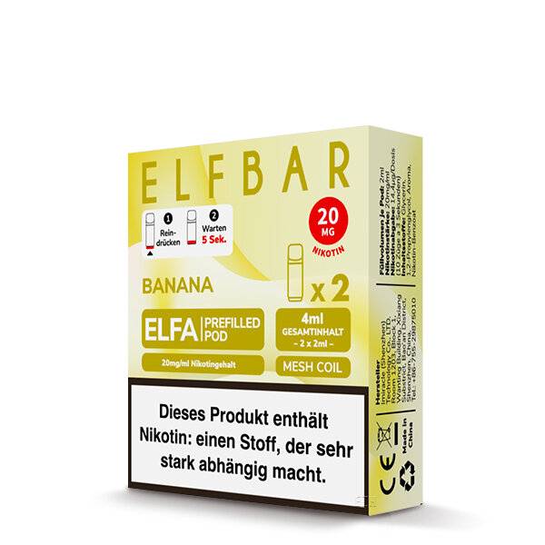 Elfbar - Elfa Pods - Banana - 2x 2ml - 20mg/ml