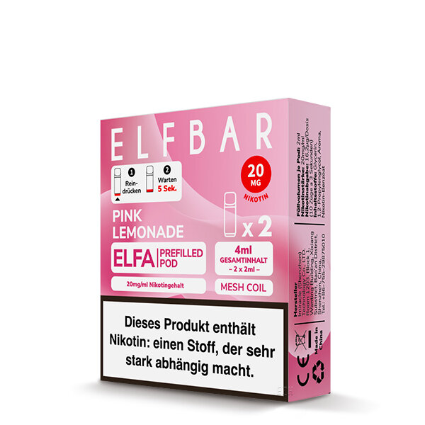 Elfbar - Elfa Pods - Pink Lemonade - 2x 2ml - 20mg/ml