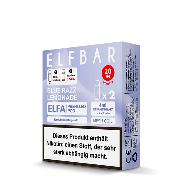 Elfbar - Elfa Pods - Blue Razz Lemonade - 2x 2ml - 20mg/ml