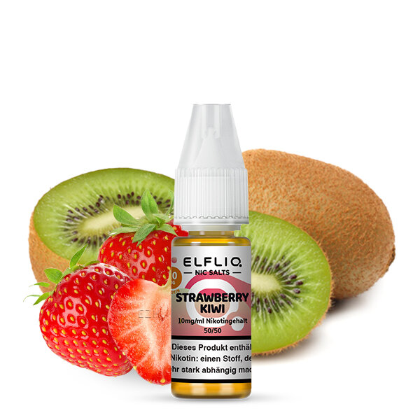Elfbar - Elfliq - Strawberry Kiwi - Nikotinsalz Liquid - 10ml - 10mg/ml