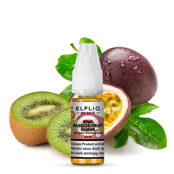 Elfbar - Elfliq - Kiwi Passion Fruit Guava - Nikotinsalz Liquid - 10ml - 10mg/ml