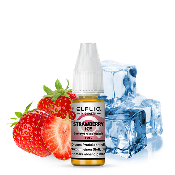 Elfbar - Elfliq - Strawberry Ice - Nikotinsalz Liquid - 10ml - 20mg/ml