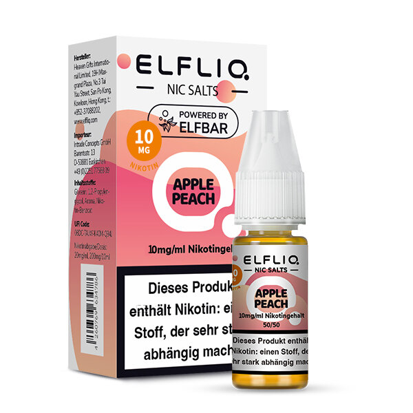 Elfbar - Elfliq - Apple Peach - Nikotinsalz Liquid - 10ml - 10mg/ml