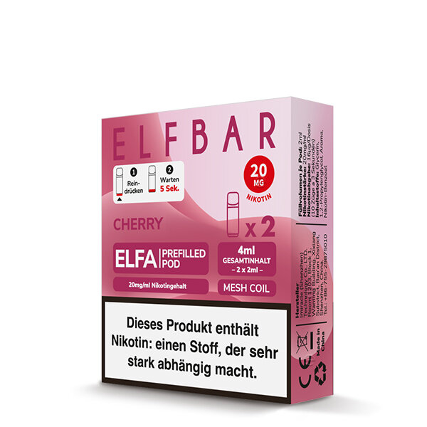 Elfbar - Elfa Pods - Cherry - 2x 2ml - 20mg/ml