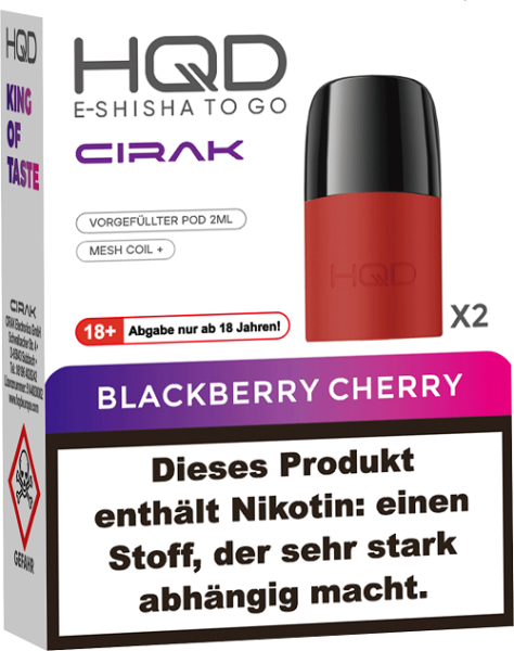 HQD - CirakPods - Blackberry Cherry - 2x 2ml - 18mg/ml