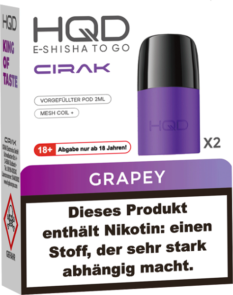 HQD - CirakPods - Grapey - 2x 2ml - 18mg/ml
