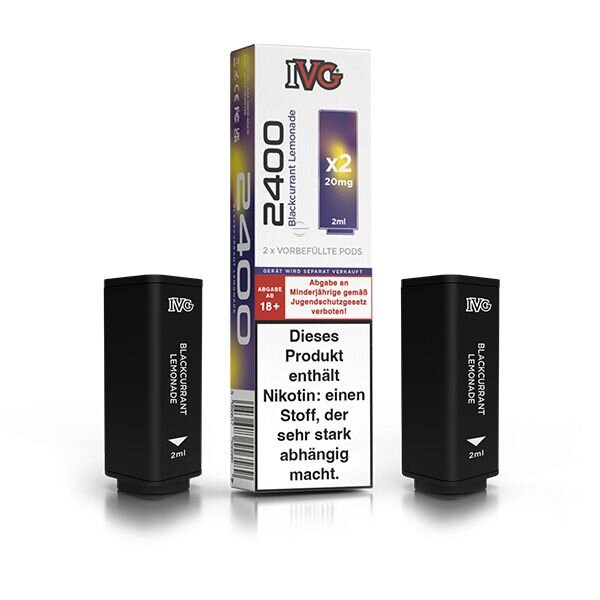 IVG 2400 - Pods - Blackcurrant Lemonade - 2x 2ml - 20mg/ml