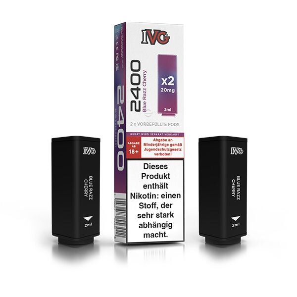 IVG 2400 - Pods - Blue Razz Cherry - 2x 2ml - 20mg/ml