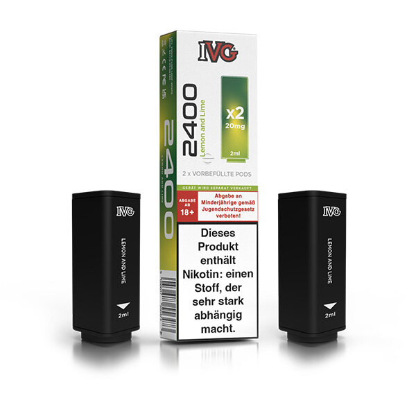 IVG 2400 - Pods - Lemon and Lime - 2x 2ml - 20mg/ml