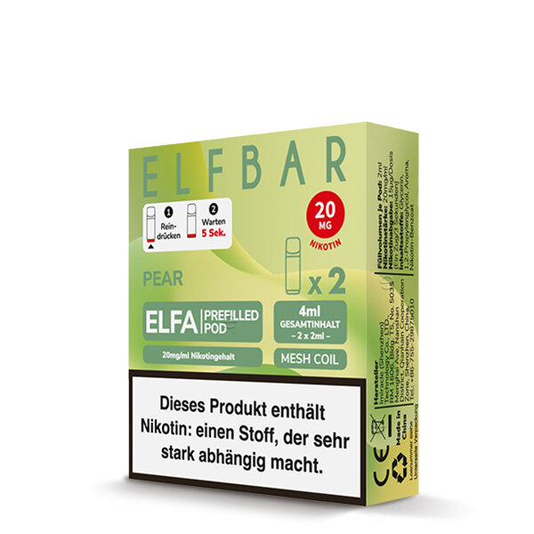 Elfbar - Elfa Pods - Pear - 2x 2ml - 20mg/ml