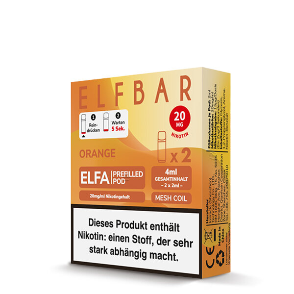 Elfbar - Elfa Pods - Orange - 2x 2ml - 20mg/ml