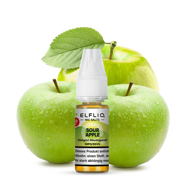 Elfbar - Elfliq - Sour Apple - Nikotinsalz Liquid - 10ml - 20mg/ml