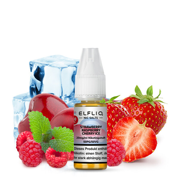 Elfbar - Elfliq - Strawberry Raspberry Cherry Ice - Nikotinsalz Liquid - 10ml - 20mg/ml