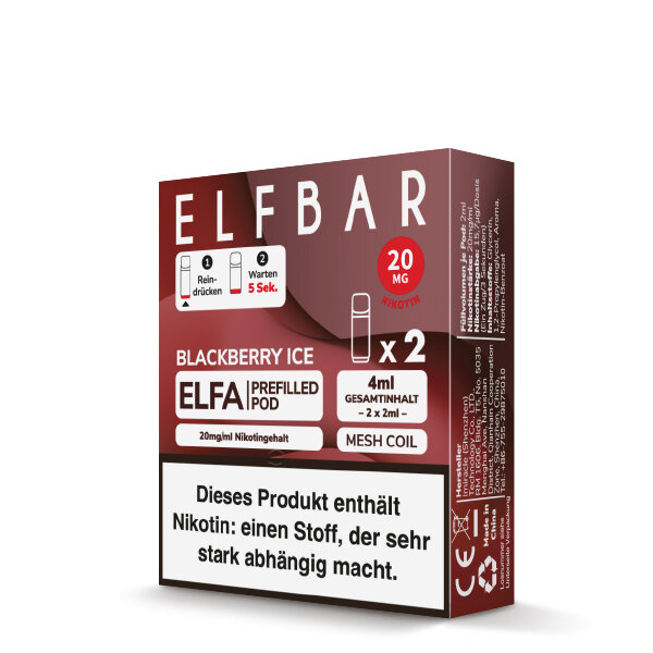 Elfbar - Elfa Pods - Blackberry Ice - 2x 2ml - 20mg/ml