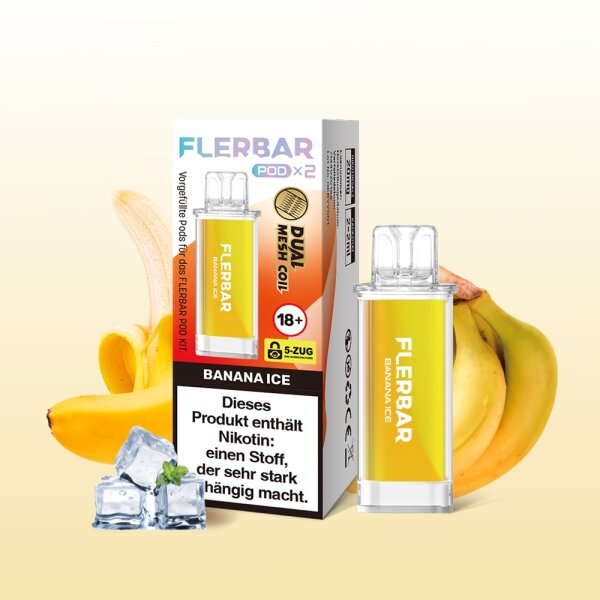 Flerbar - Prefilled Pod - Banana Ice - 2x 2ml - 20mg/ml