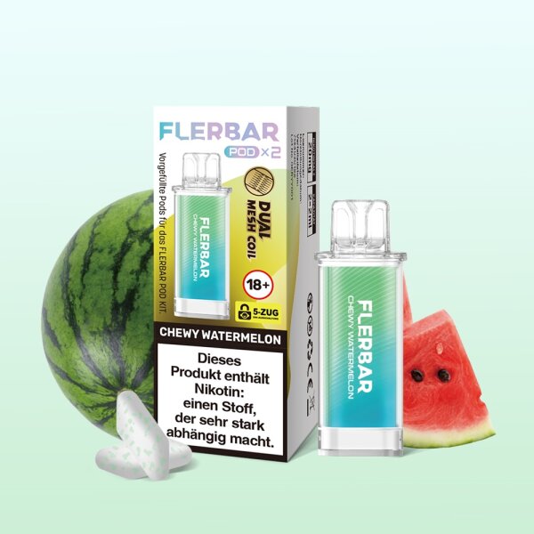 Flerbar - Prefilled Pod - Chewy Watermelon - 2x 2ml - 20mg/ml