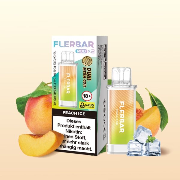 Flerbar - Prefilled Pod - Peach Ice - 2x 2ml - 20mg/ml