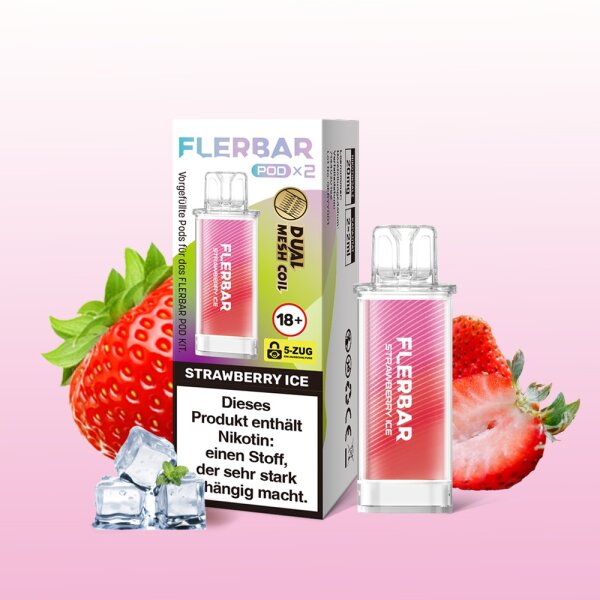 Flerbar - Prefilled Pod - Strawberry Ice - 2x 2ml - 20mg/ml
