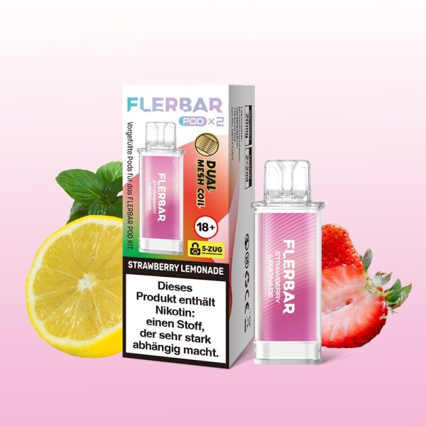 Flerbar - Prefilled Pod - Strawberry Lemonade - 2x 2ml - 20mg/ml
